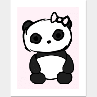 Pawsome Hair Bow Panda Posters and Art